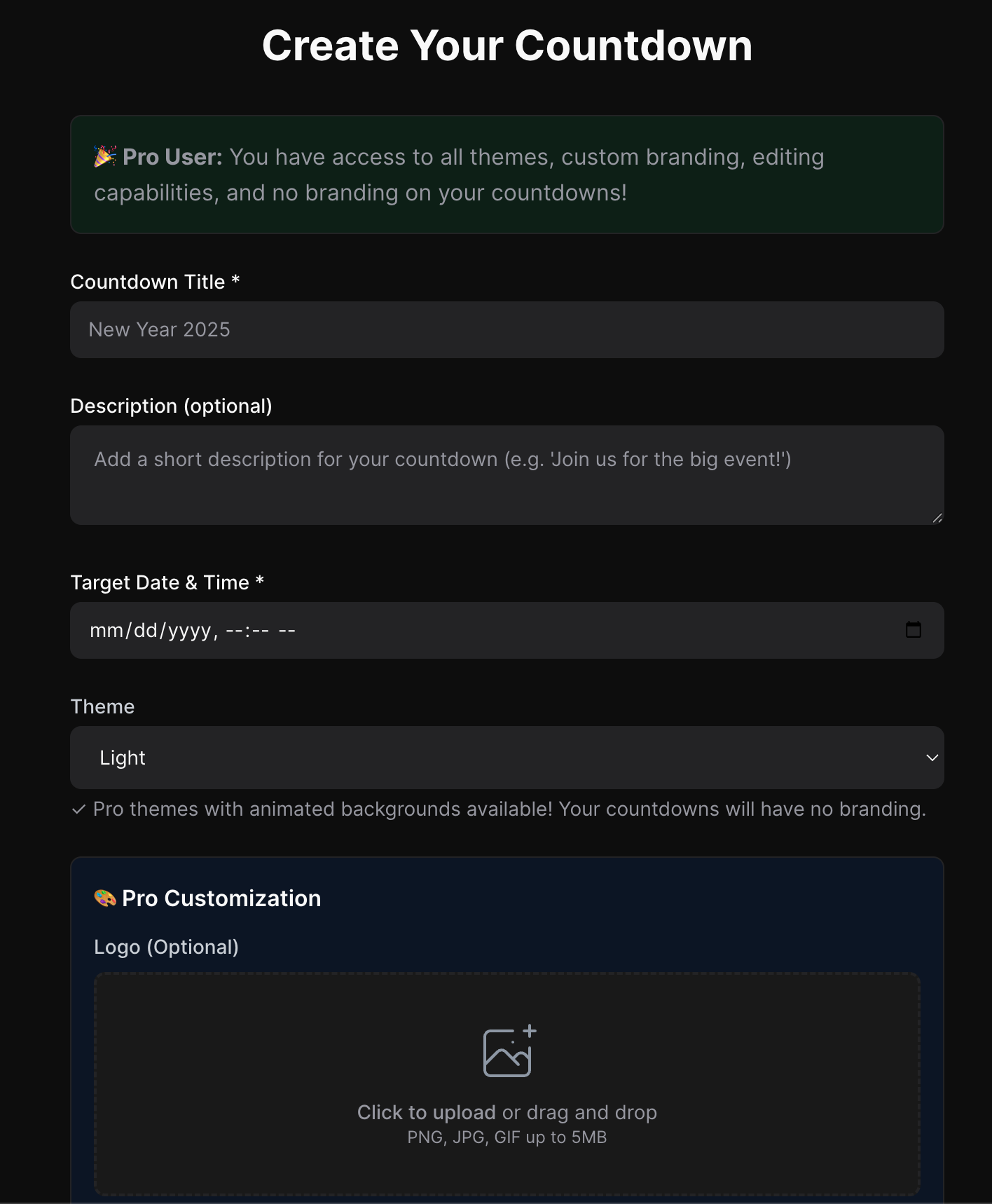 QuickCountdown.com: Turning an Idea into a Launch-Ready SaaS in 24 Hours screenshot 1